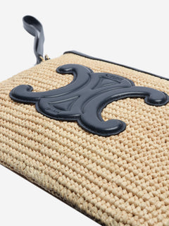 Neutral Tromphe raffia pouch Clutch bags Celine 