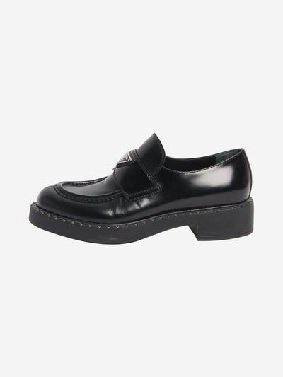 Black leather loafers - size EU 39 (UK 6) Flat Shoes Prada 