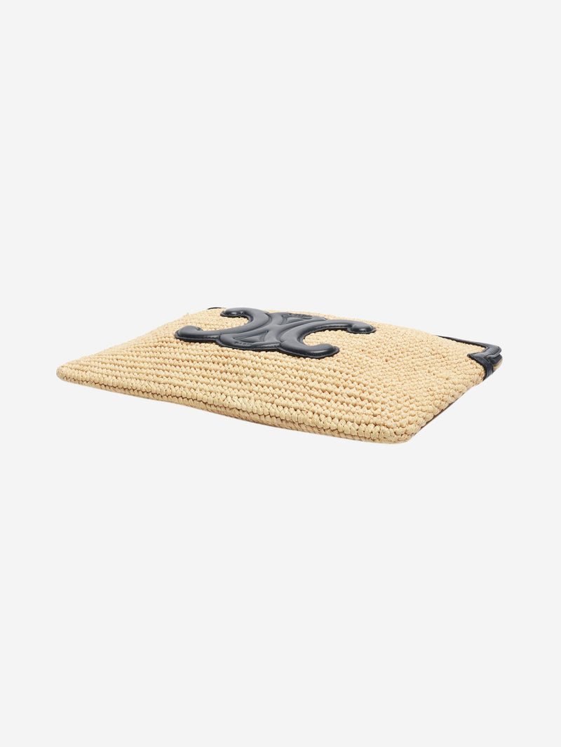 Neutral Tromphe raffia pouch Clutch bags Celine 