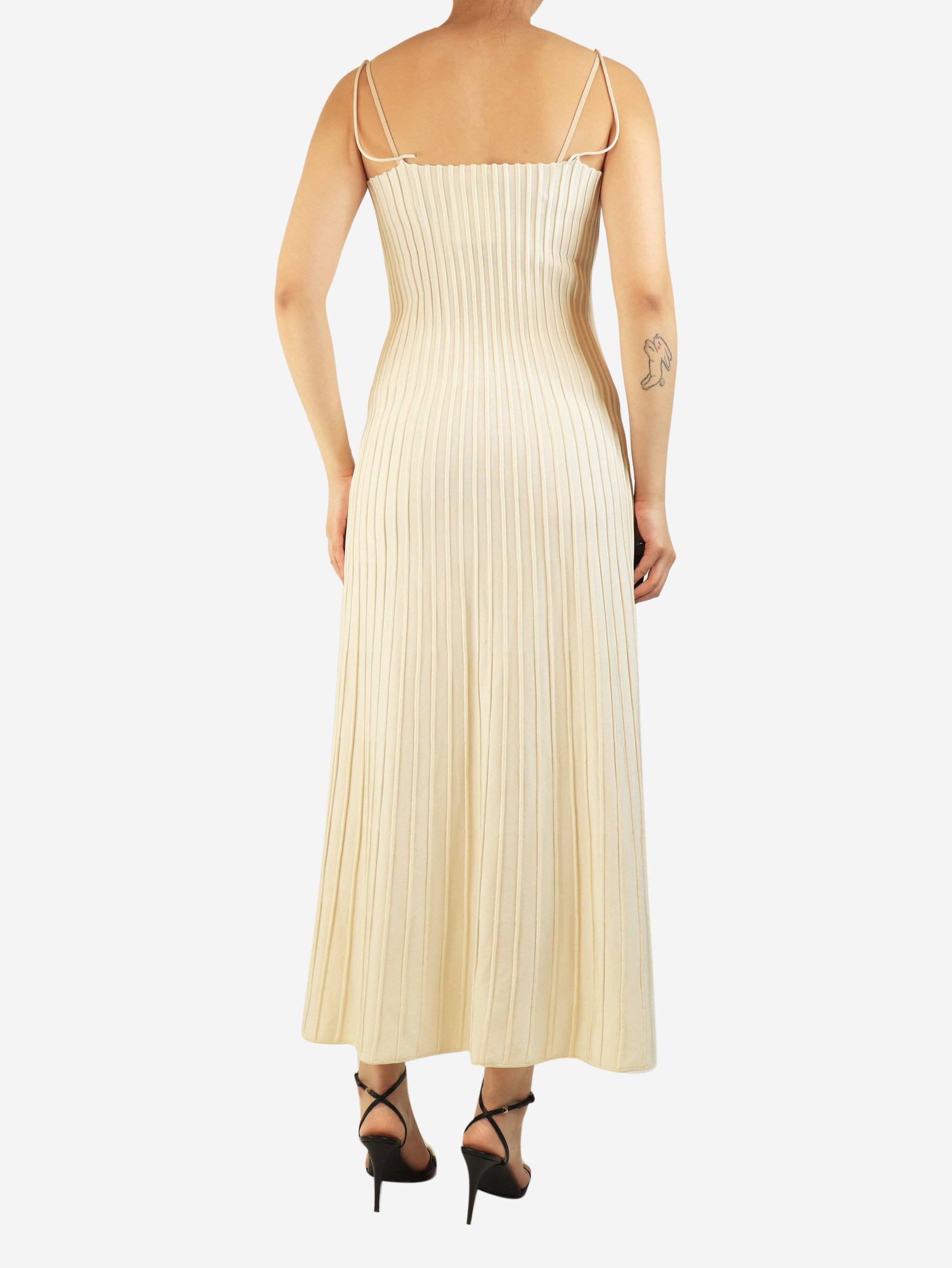 Ivory Carlotta ribbed midi dress - size UK 12 | Sign of the Times Ivory Carlotta ribbed midi dress - size UK 12 | Sign of the Times