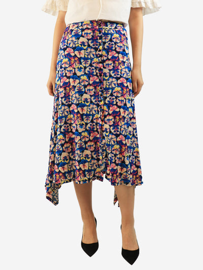 Blue floral printed midi skirt - size UK 8 Skirts Paco Rabanne 