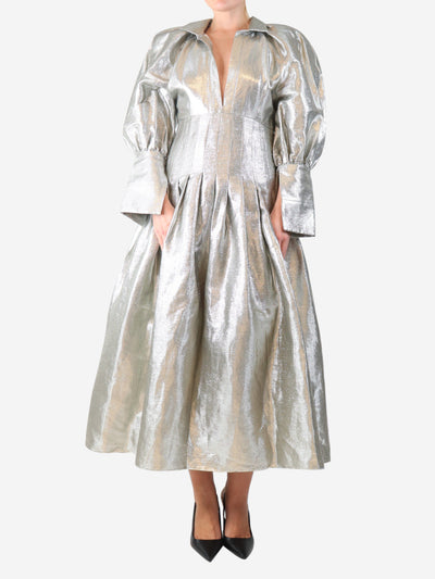 Silver long-sleeve lurex midi dress Dresses Ellery 