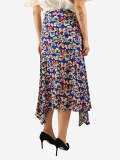 Blue floral printed midi skirt - size UK 8 Skirts Paco Rabanne 