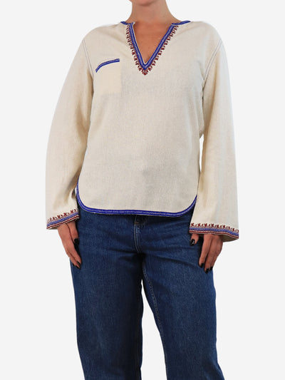 Cream embroidered blouse - size UK 10 Tops Isabel Marant Etoile 