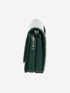 Balenciaga Green B croc-embossed leather bag