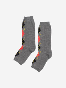 Prada Grey Argyle toeless socks