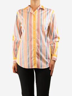 Multicolour striped cotton shirt - size UK 10 Tops Loro Piana 