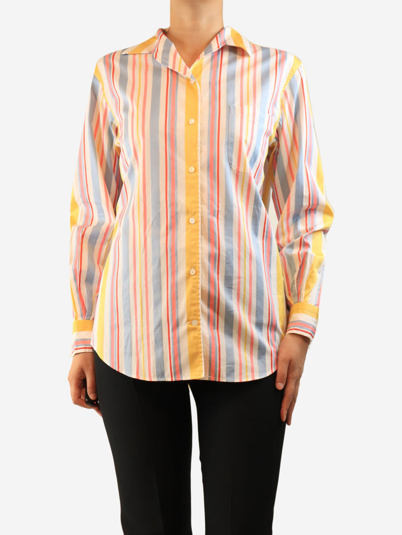 Multicolour striped cotton shirt - size UK 10 Tops Loro Piana 