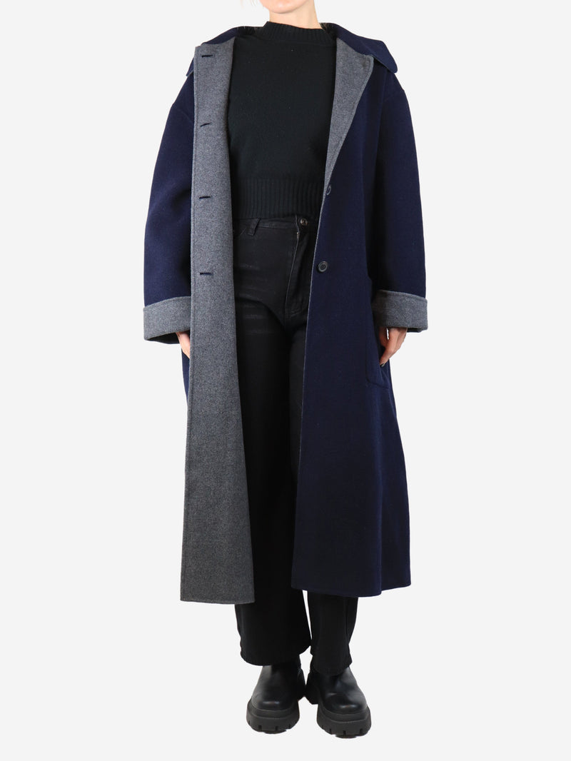 Black belted longline cardigan - size M Knitwear Eres 