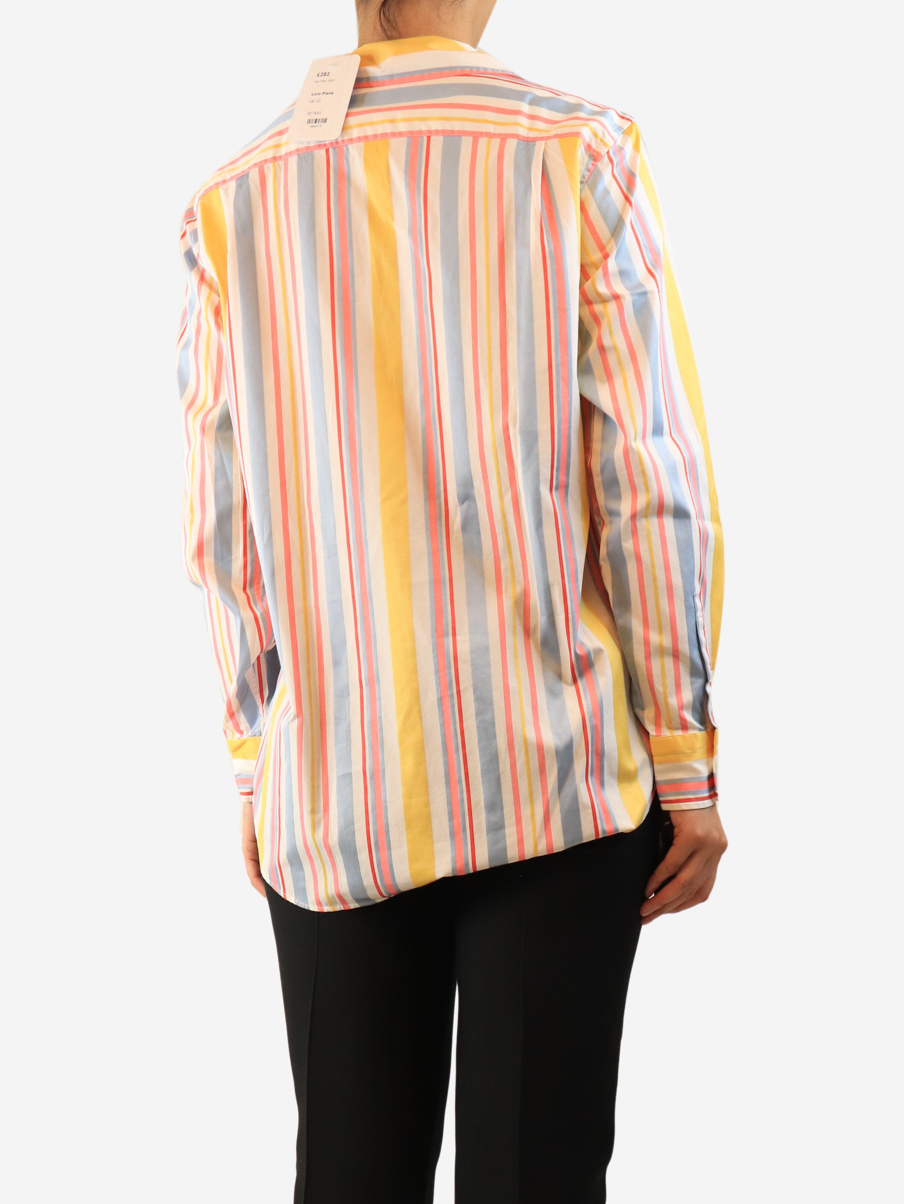 Multicolour striped cotton shirt - size UK 10 Tops Loro Piana 