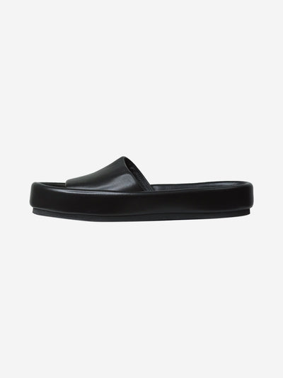 Black slip on leather sandals - size EU 39 Flat Sandals Khaite 
