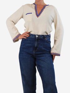 Isabel Marant Etoile Cream embroidered blouse - size UK 10