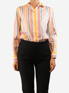 Multicolour striped cotton shirt - size UK 10 Tops Loro Piana 