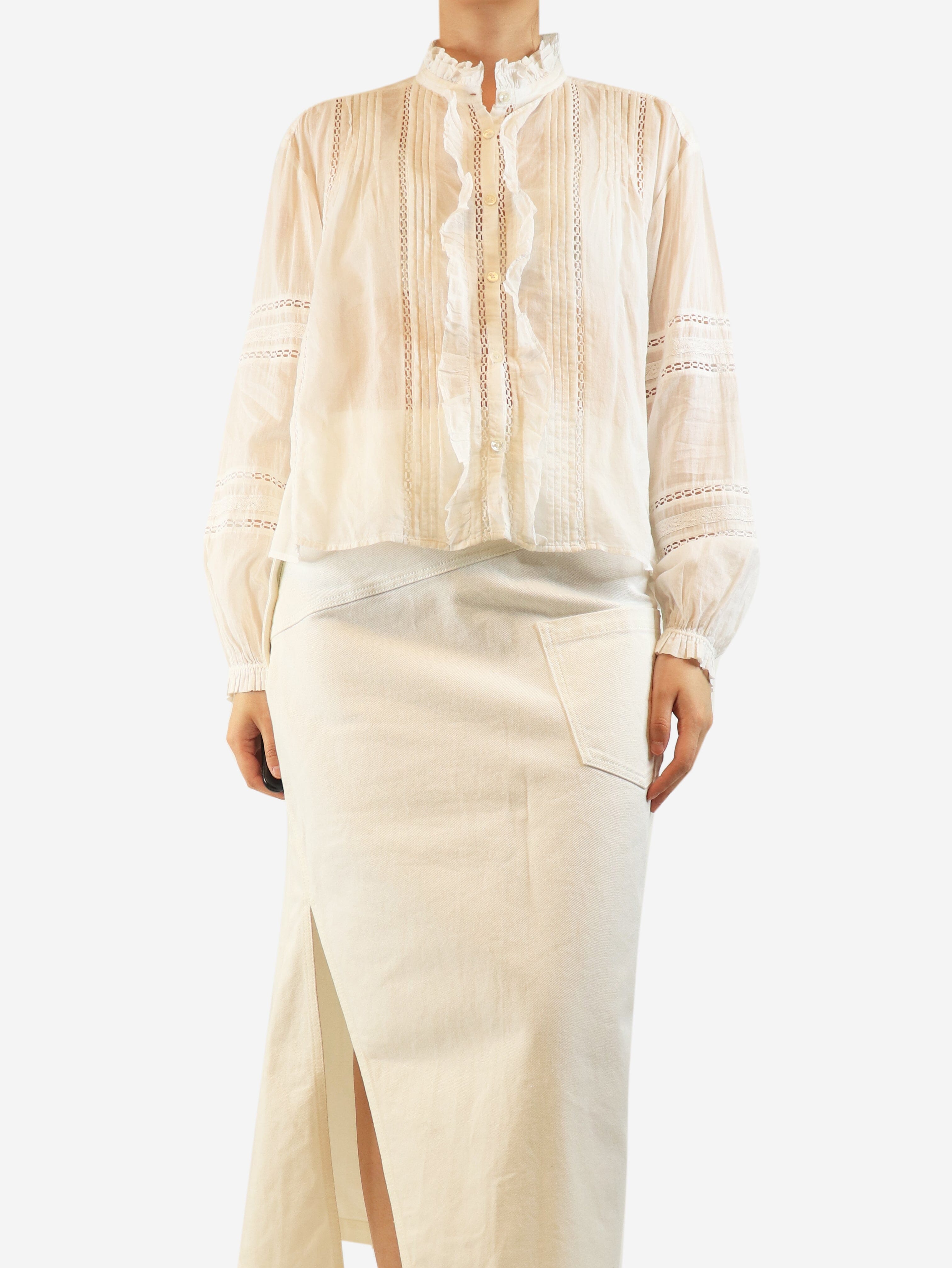 White ruffled cotton blouse - size UK 12 Tops Isabel Marant Etoile 
