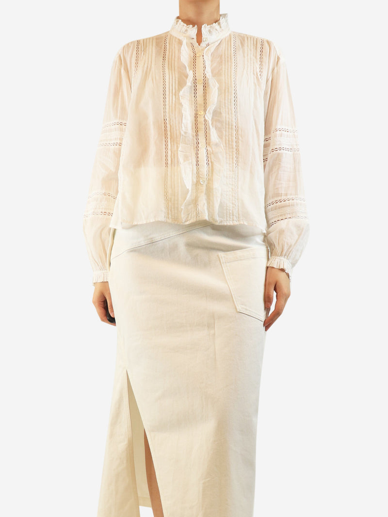 White ruffled cotton blouse - size UK 12 Tops Isabel Marant Etoile 