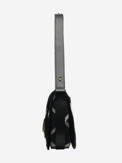 Black jacquard-woven check shoulder bag - size Shoulder bags Burberry 