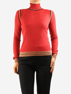 Red fine knit sweater - size UK 10 Knitwear Fendi 