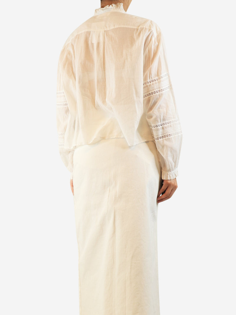 White ruffled cotton blouse - size UK 12 Tops Isabel Marant Etoile 