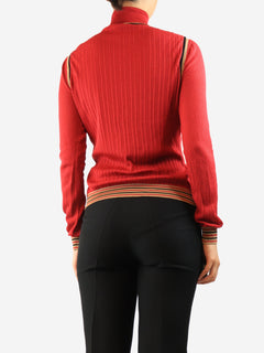 Red fine knit sweater - size UK 10 Knitwear Fendi 