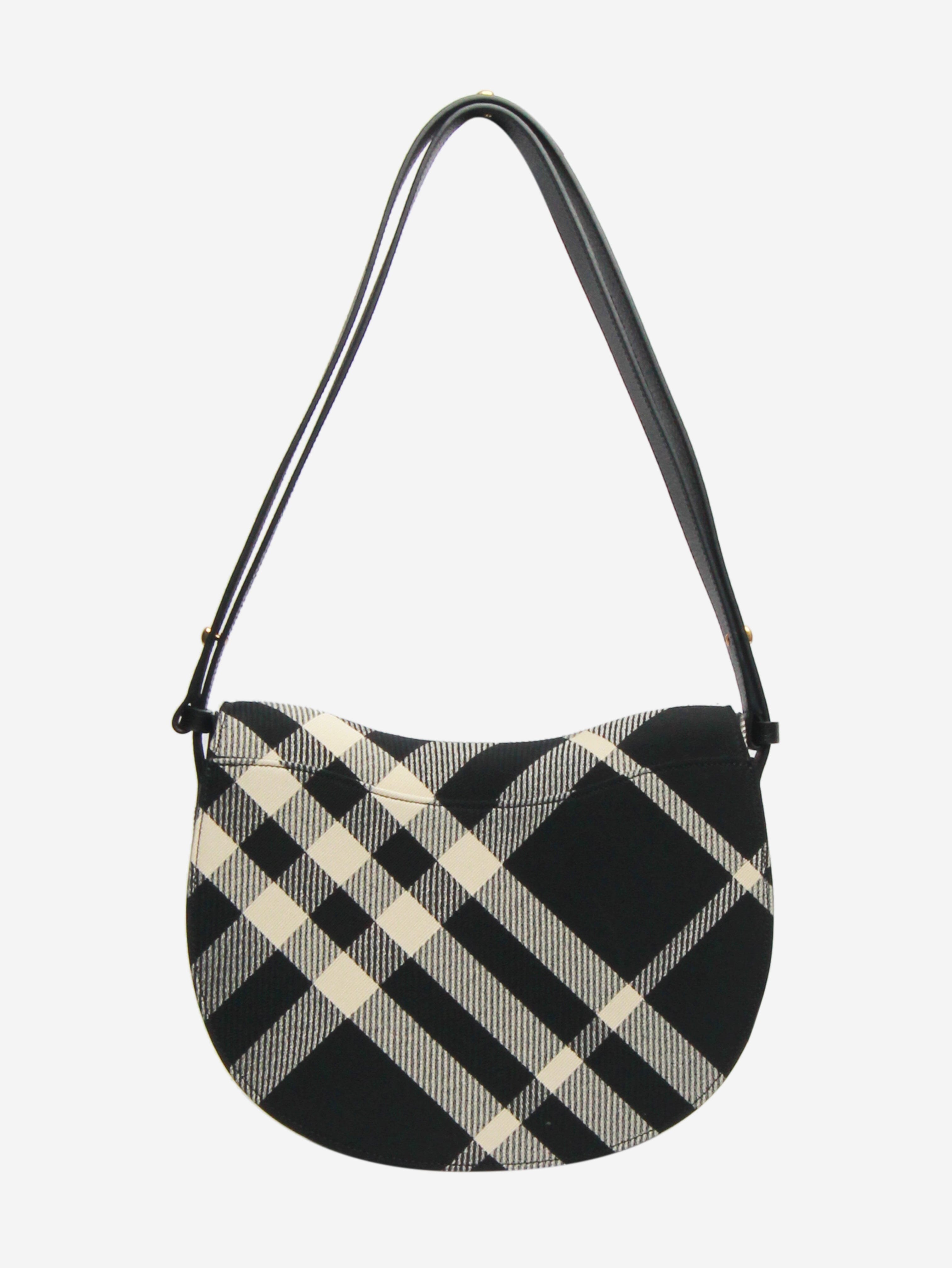 Black jacquard-woven check shoulder bag - size Shoulder bags Burberry 
