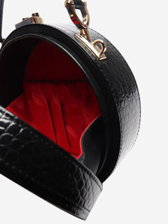Black patent croc hat box bag Shoulder bags Aspinall 