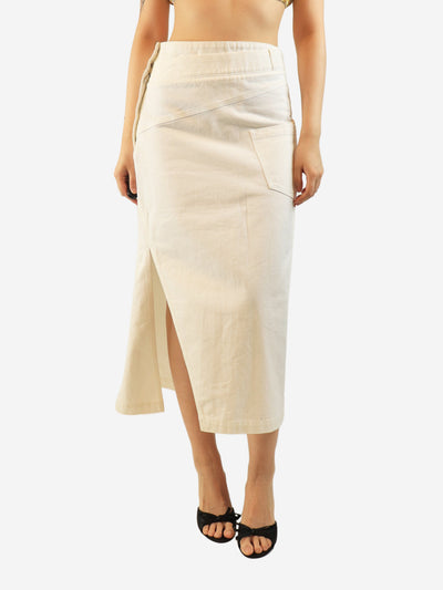 White abstract denim midi skirt - size UK 10 Skirts Loewe 