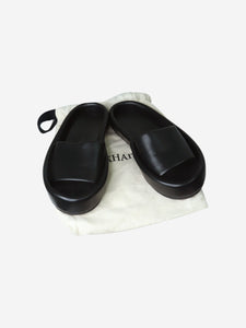 Khaite Black slip on leather sandals - size EU 39