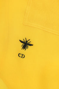 Christian Dior Yellow silk embroidered shirt - size UK 8