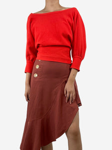 Rachel Comey Red open-back cropped top - size UK 6