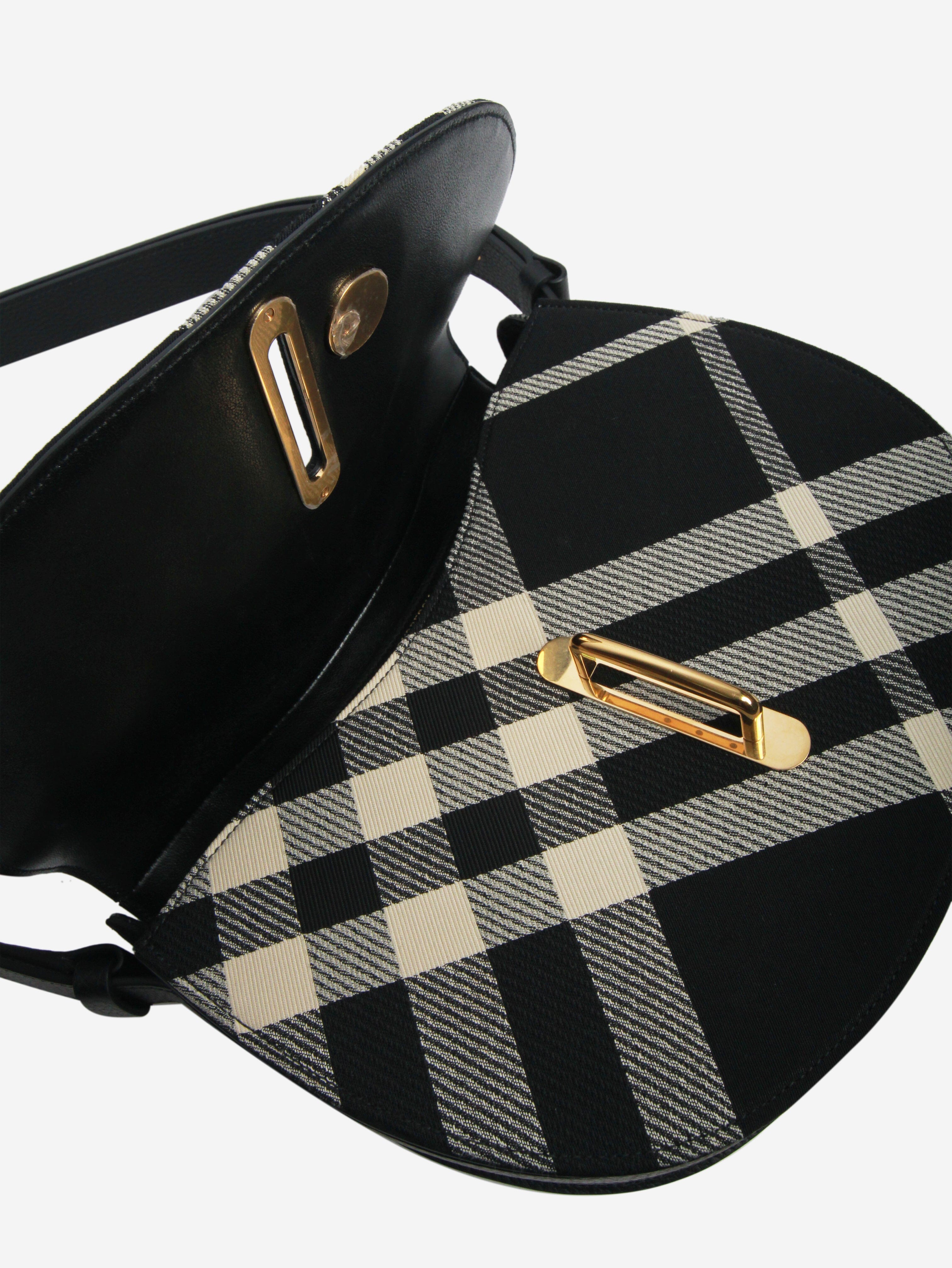 Black jacquard-woven check shoulder bag - size Shoulder bags Burberry 