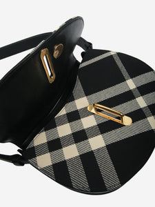 Burberry Black jacquard-woven check shoulder bag