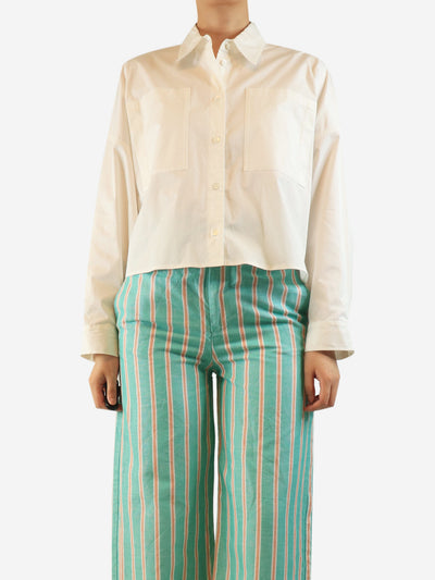 White cropped pocket shirt - size UK 8 Tops Lorena Antoniazzi 