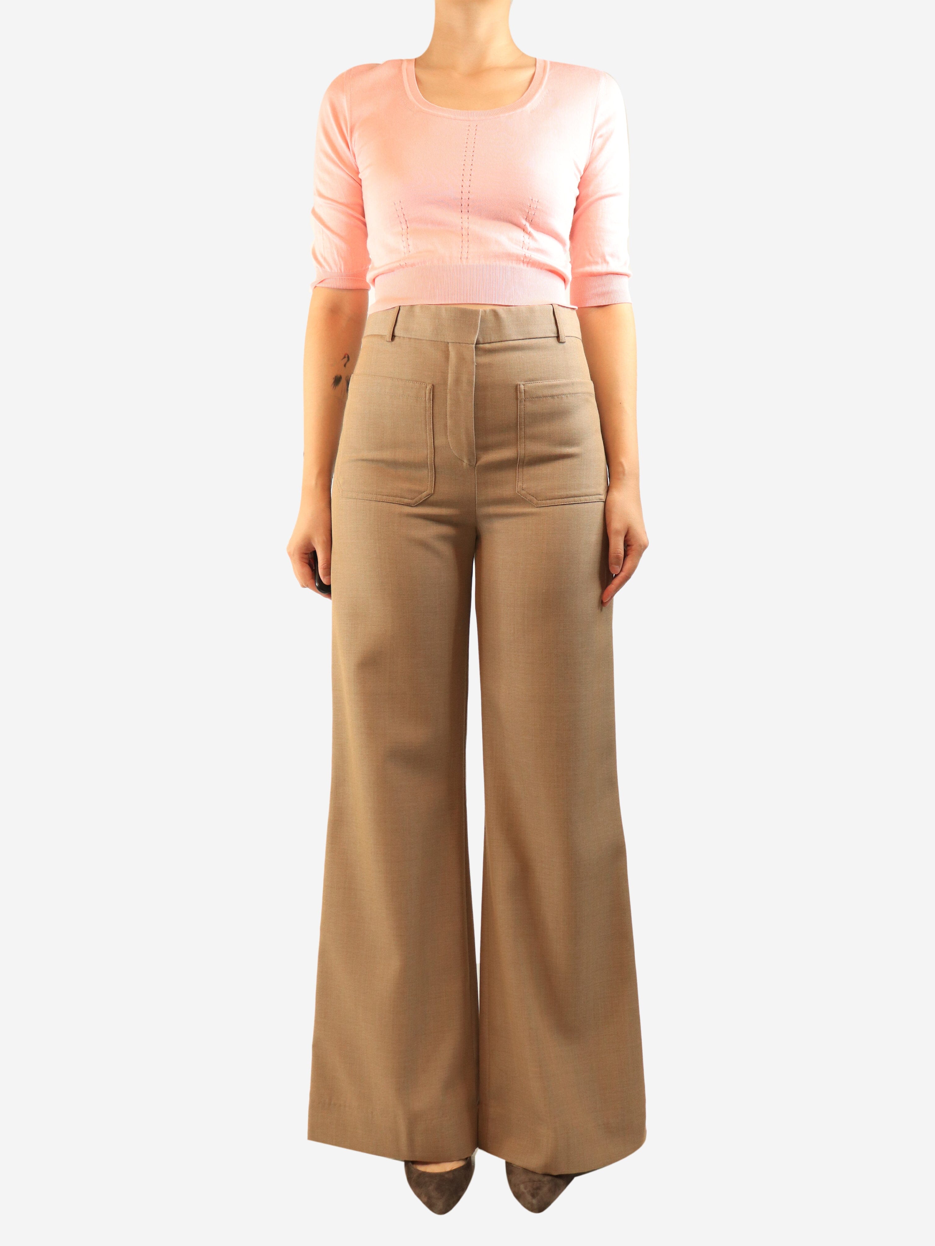 Brown high-waist trousers - size UK 10 Trousers Victoria Beckham 