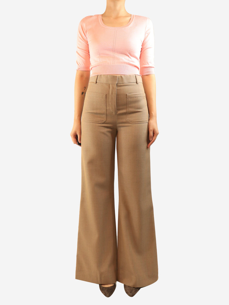 Brown high-waist trousers - size UK 10 Trousers Victoria Beckham 