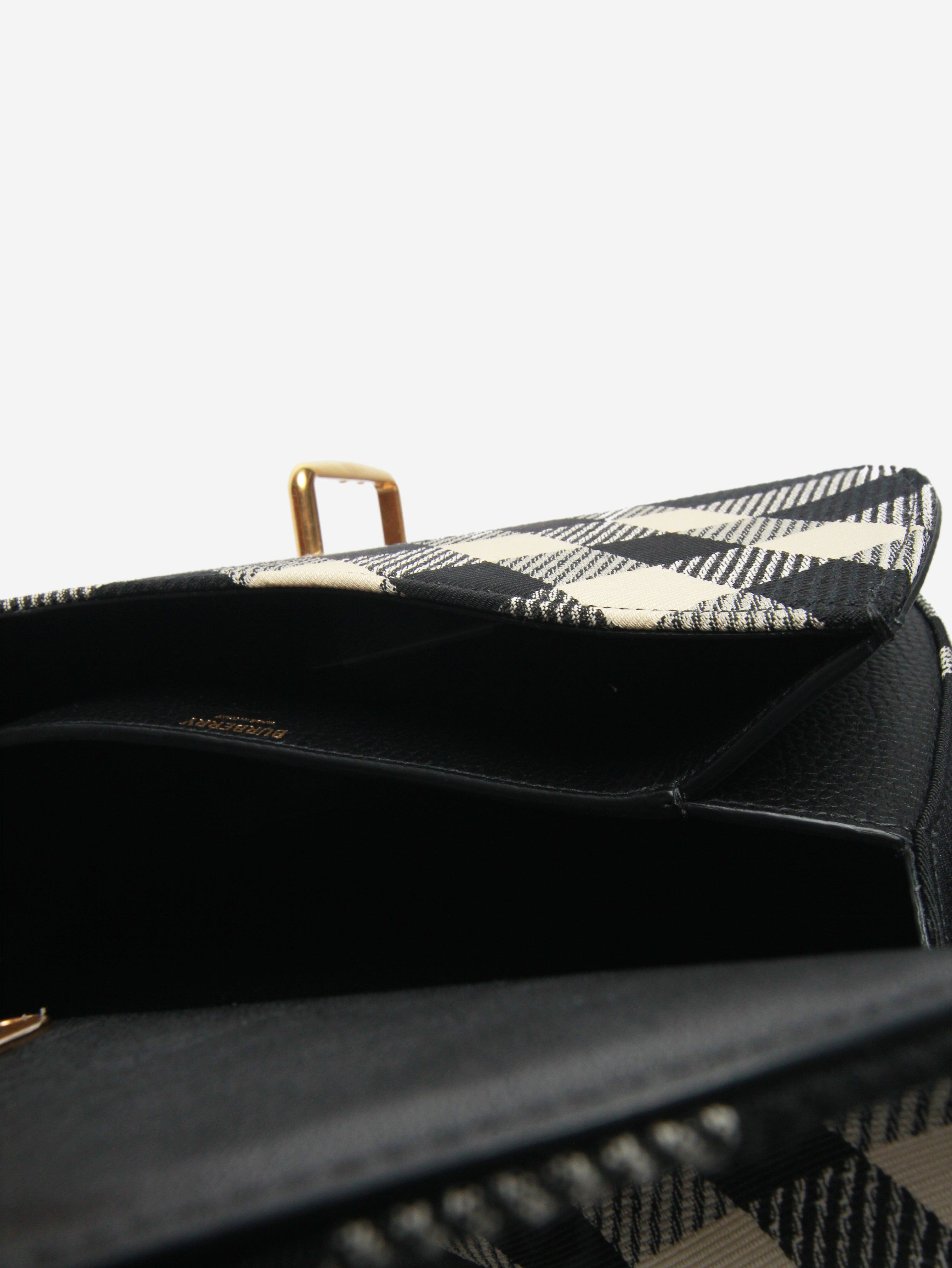 Black jacquard-woven check shoulder bag - size Shoulder bags Burberry 