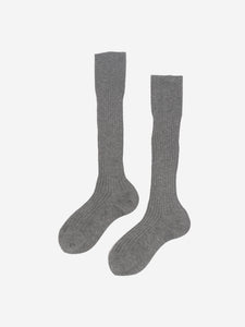 Prada Grey ribbed knee-high socks