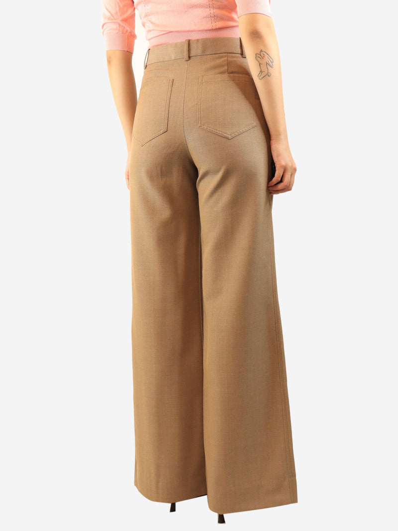 Brown high-waist trousers - size UK 10 Trousers Victoria Beckham 
