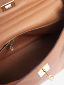 Hermes Tan vintage 1985 Kelly 32 bag in Epsom leather