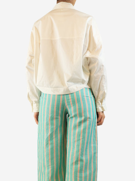 White cropped pocket shirt - size UK 8 alternate image