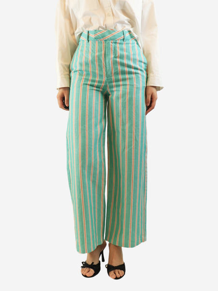 Green striped trousers - size UK 8 product image