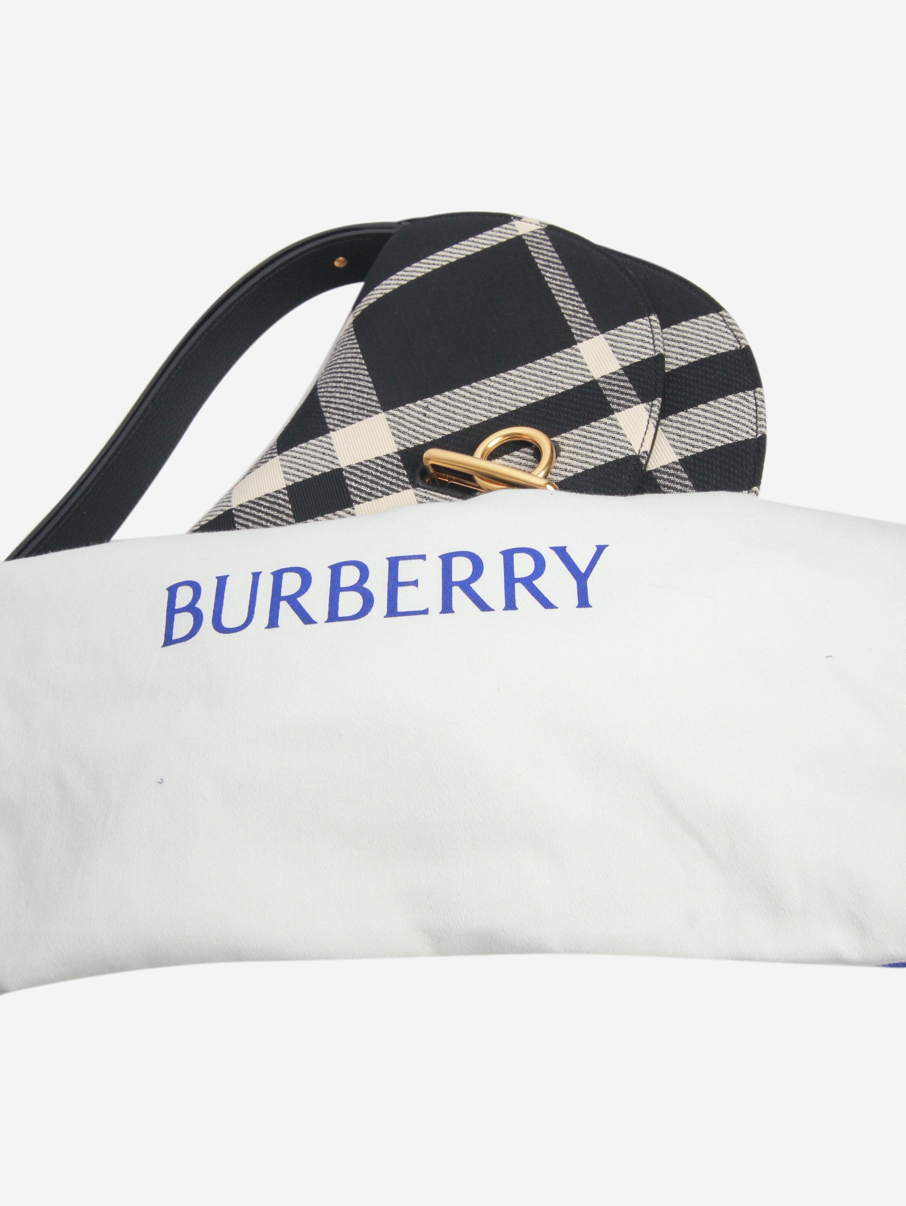 Black jacquard-woven check shoulder bag - size Shoulder bags Burberry 