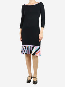 Emilio Pucci Black boat neck midi dress - size XS