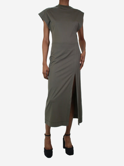 Khaki sleeveless asymmetric dress - size UK 6 Dresses JW Anderson 