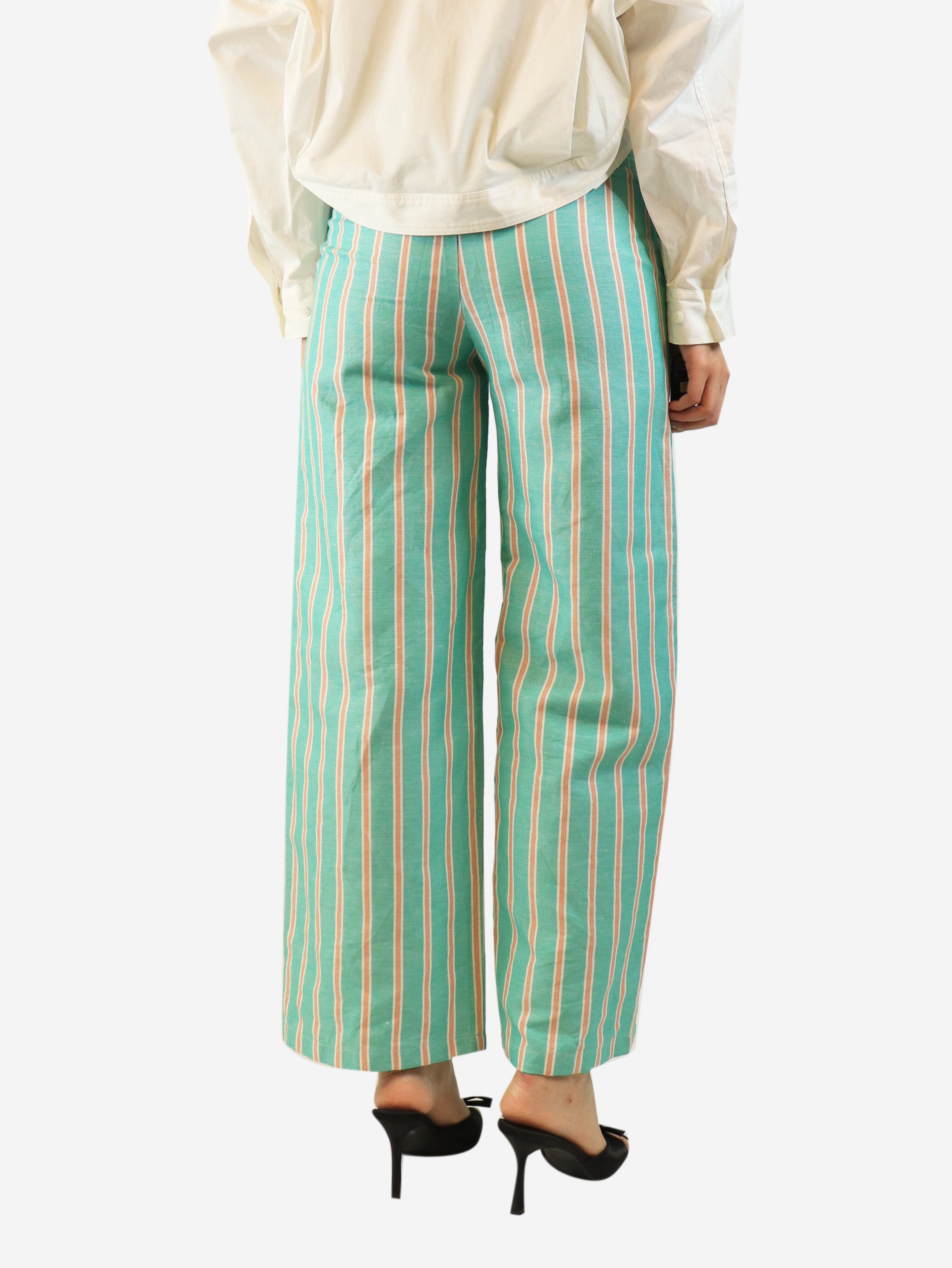 Green striped trousers - size UK 8 Trousers The Tiny Big Sister 