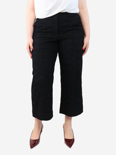Black broderie-anglaise trousers - size UK 14 Trousers Oscar De La Renta 