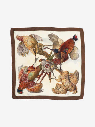 Brown pheasant print scarf Scarves Hermes 