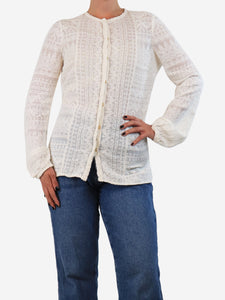 Isabel Marant Cream floral patterned top - size UK 12