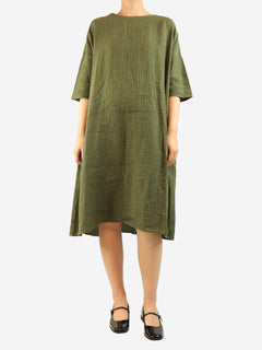 Green gingham linen dress - size M Dresses Apuntob 