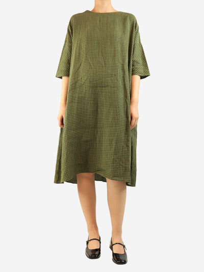 Green gingham linen dress - size M Dresses Apuntob 