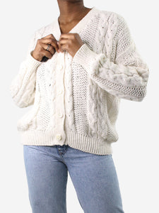 & Daughter Cream knitted cardigan - size L